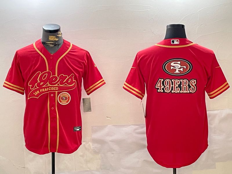 Men San Francisco 49ers Blank Red Gold Joint Name 2024 Nike Limited NFL Jersey style 2